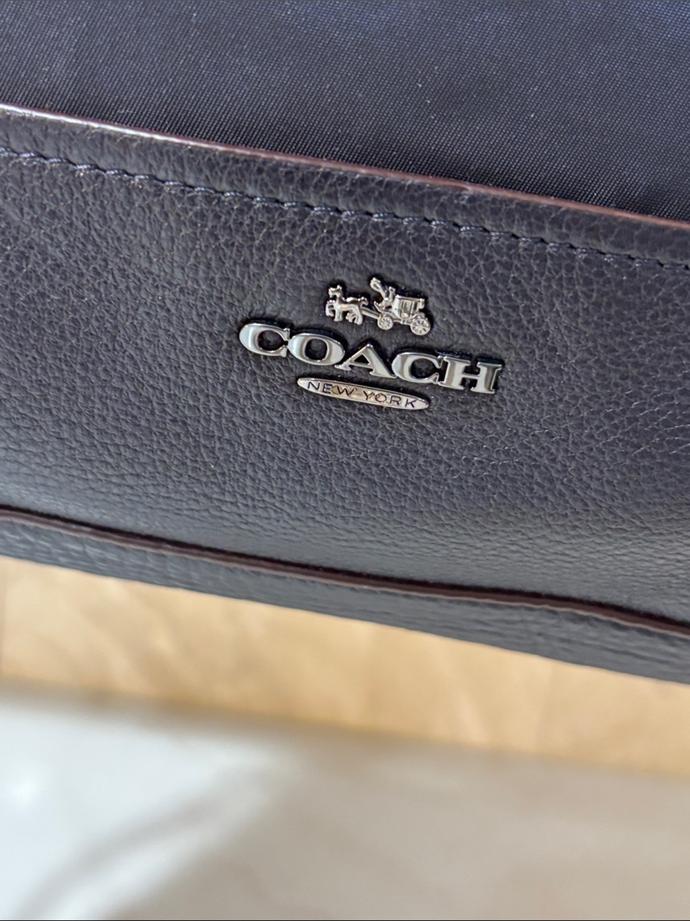 Coach Nylon and Leather Blue Tote with Crossbody Strap - Picture 2 of 16
